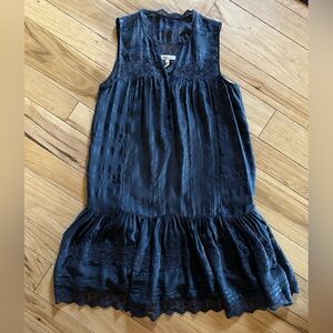 Rebecca Taylor Gray Silk & Lace Mini Dress